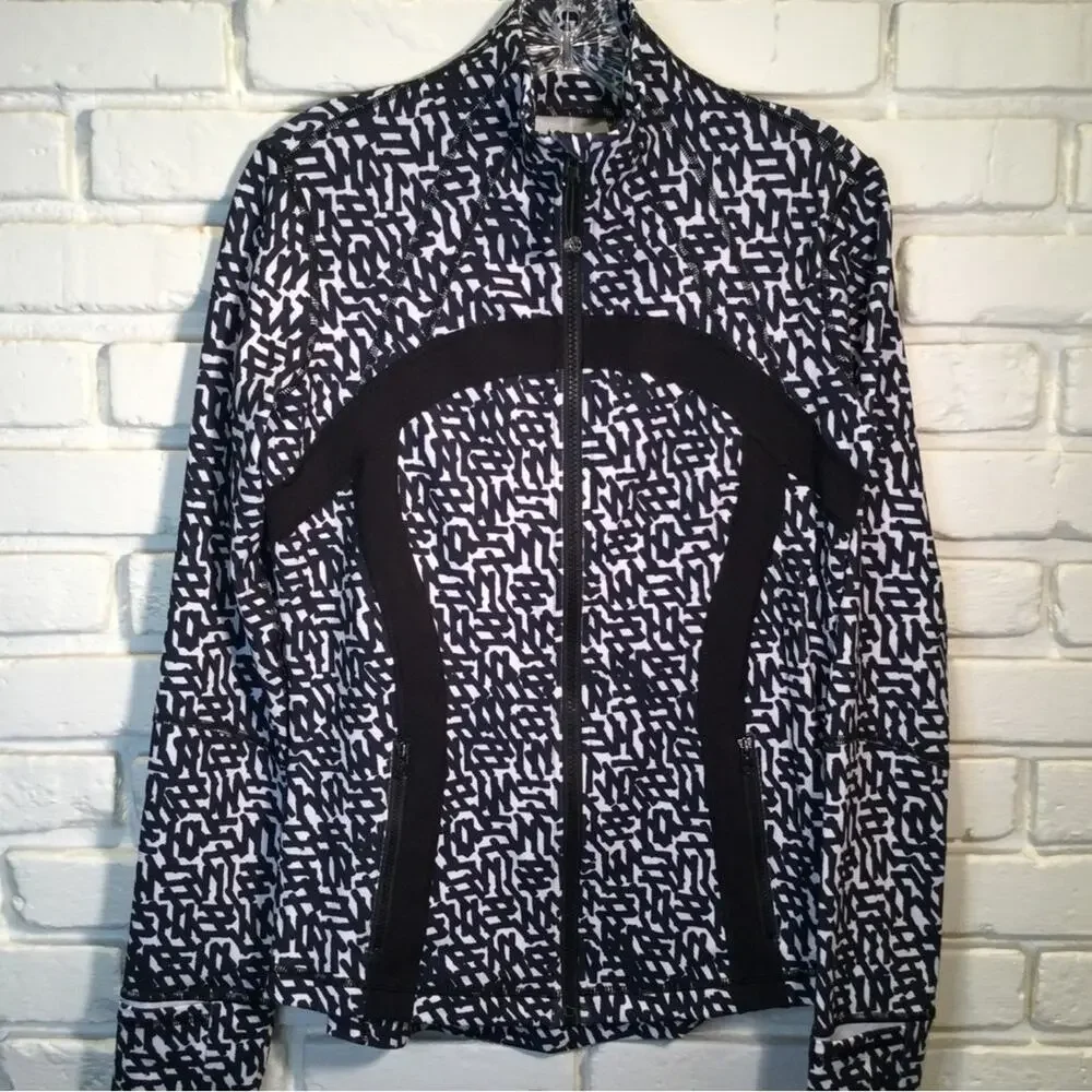 Lululemon Define Jacket Black/White abstract print 10